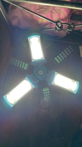 Customer photo for Rechargeable Tripod Camping Lantern with Remote