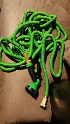 Customer photo for 100FT Heavy Duty Expandable Garden Water Hose 4-Pack