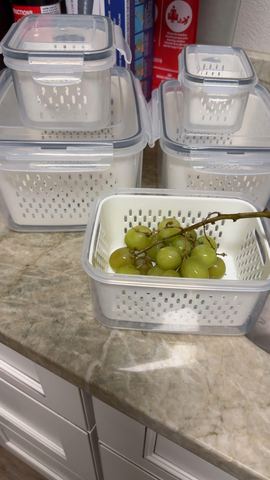 Customer photo for 5-Piece Fridge Organizer Containers - 2 Sets