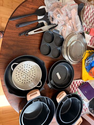 Customer photo for 25-Piece Ceramic Granite Cookware Set