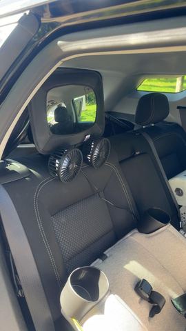 Customer photo for BOGO Dual-Head Car Fan with Desktop Base