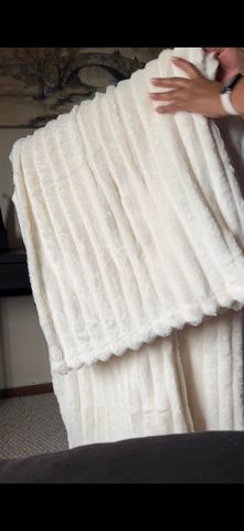 Customer photo for King Channel-Stripe Fleece Blanket Bundles