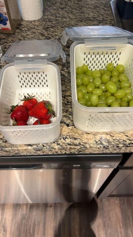 Customer photo for 5-Piece Fridge Organizer Containers - 2 Sets
