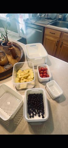 Customer photo for 5-Piece Fridge Organizer Containers - 2 Sets