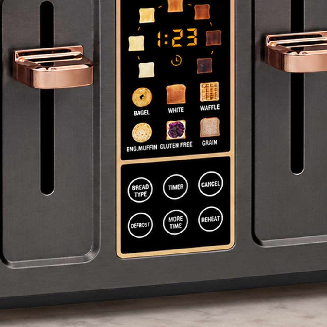 4 slice toaster bagel defrost reheat cancel controls
