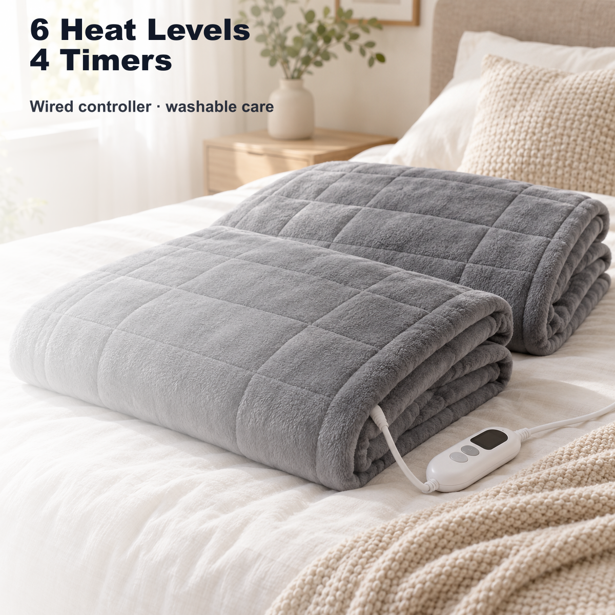 heating pad controller 6 heat levels and 4 timer settings