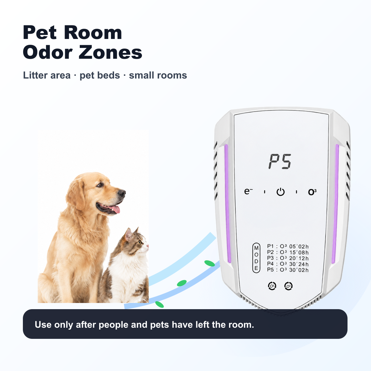 pet ozone odor eliminator for dog cat and litter box odor zones