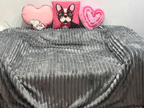 Customer photo for King Channel-Stripe Fleece Blanket Bundles