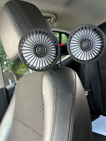 Customer photo for BOGO Dual-Head Car Fan with Desktop Base