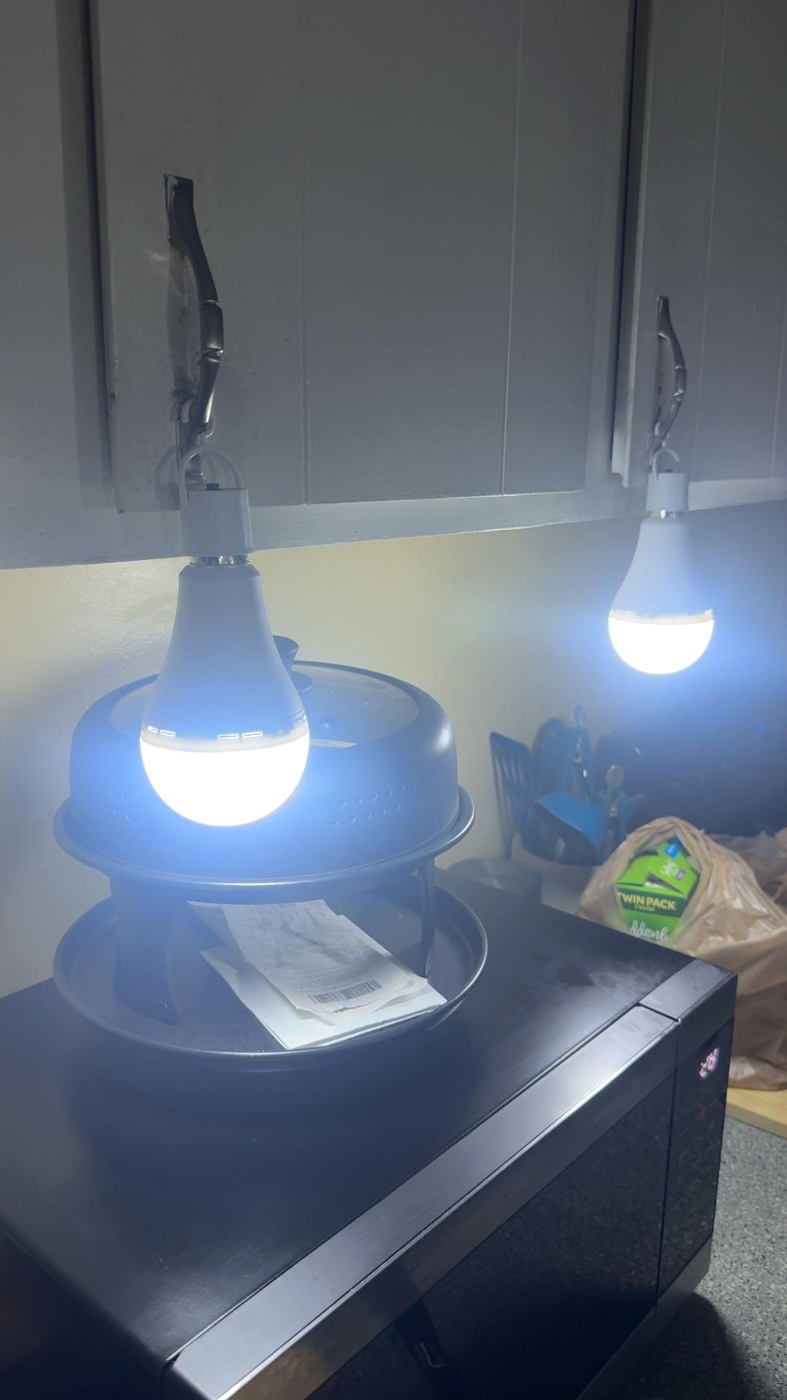 Customer photo for Rechargeable LED Emergency Light Bulbs Bundle