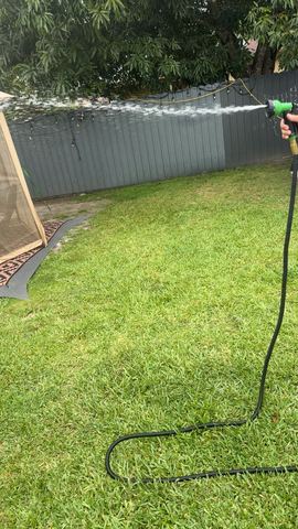 Customer photo for 100FT Heavy Duty Expandable Garden Water Hose 4-Pack
