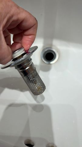 Customer photo for Stainless Steel Pop-Up Bathroom Sink Stopper Bundle