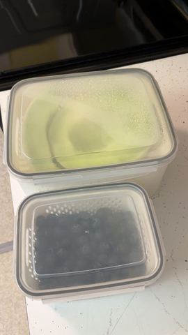 Customer photo for 5-Piece Fridge Organizer Containers - 2 Sets