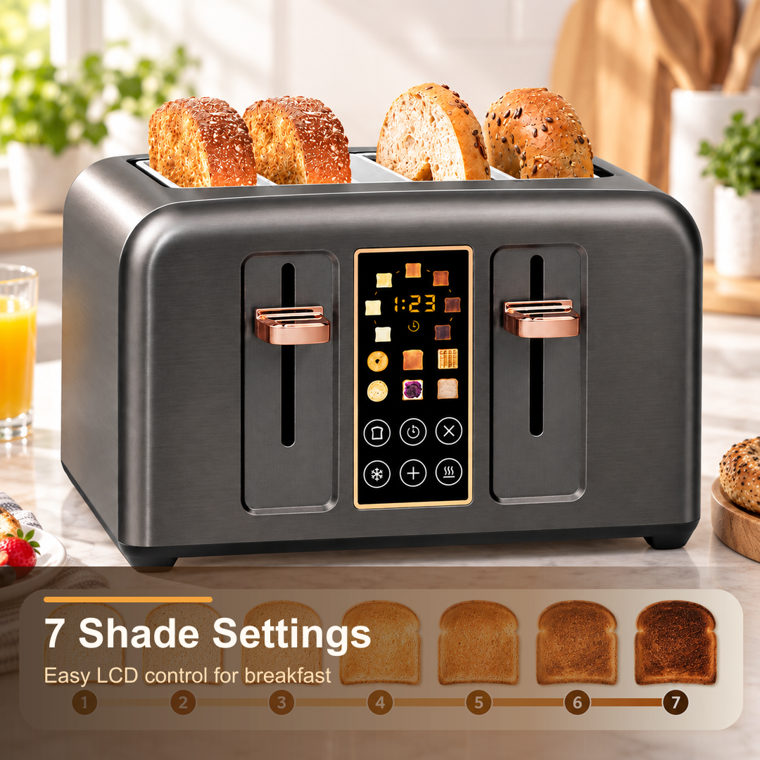 4 slice digital toaster seven shade setting feature