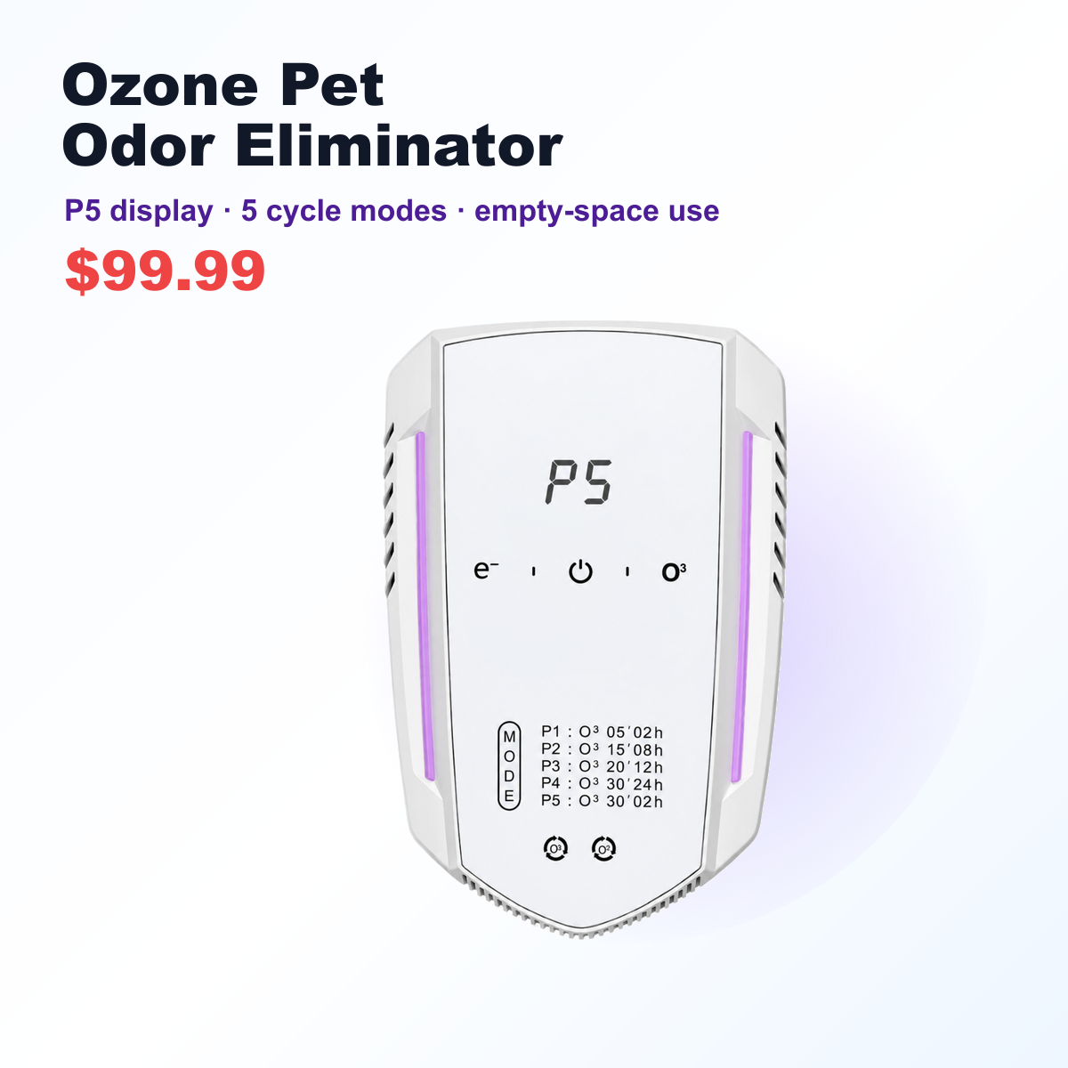 ozone odor eliminator SKU image for White Ozone Purifier