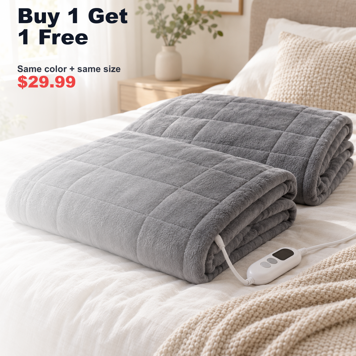 heating pad same color same size buy one get one free offer