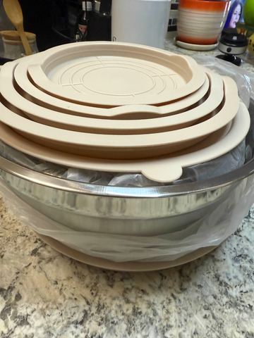 Customer photo for Stainless Steel Mixing Bowl Set with Lids & Graters - 2 Sets