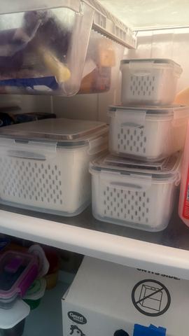 Customer photo for 5-Piece Fridge Organizer Containers - 2 Sets