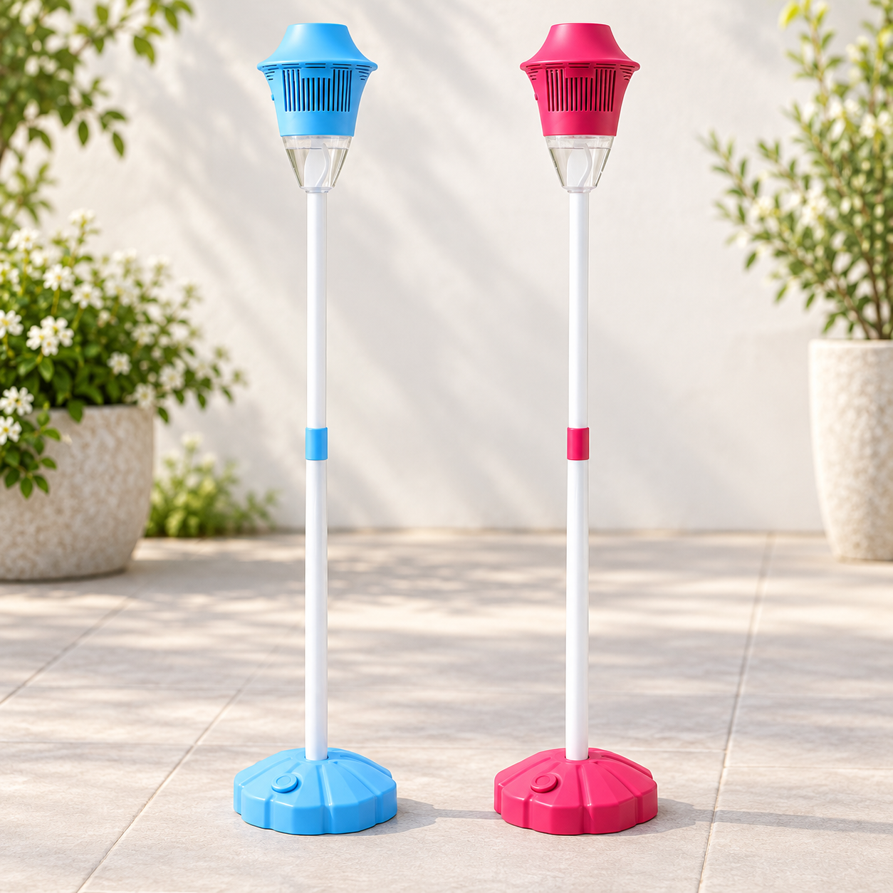 blue and red standing bubble maker color options