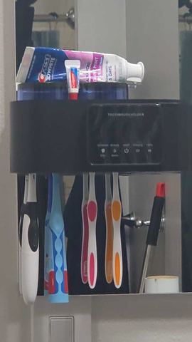 Customer photo for Wall Mounted Toothbrush Holder Sterilizer BOGO Bundle