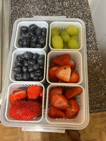 Customer photo for 5-Piece Fridge Organizer Containers - 2 Sets