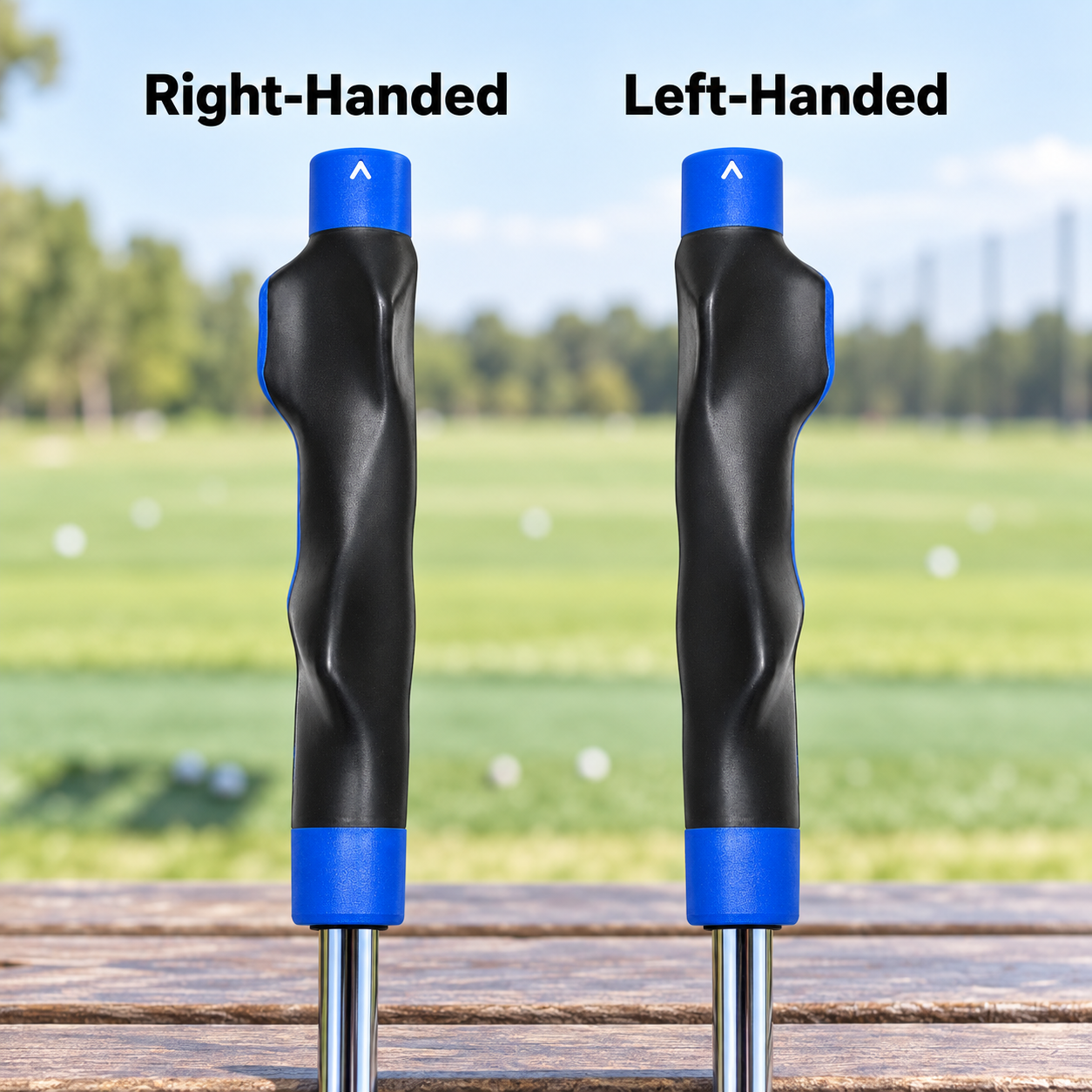 right handed and left handed golf grip trainer molded shape comparison