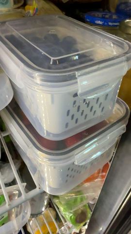 Customer photo for 5-Piece Fridge Organizer Containers - 2 Sets