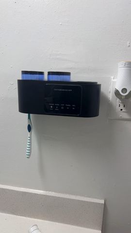 Customer photo for Wall Mounted Toothbrush Holder Sterilizer BOGO Bundle