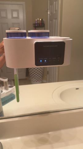 Customer photo for Wall Mounted Toothbrush Holder Sterilizer BOGO Bundle