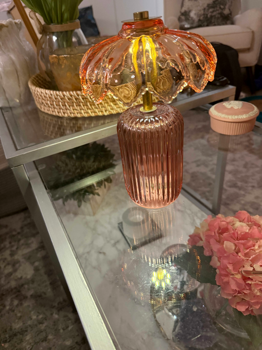 Customer photo for Cordless Flower Crystal Table Lamp Bundle