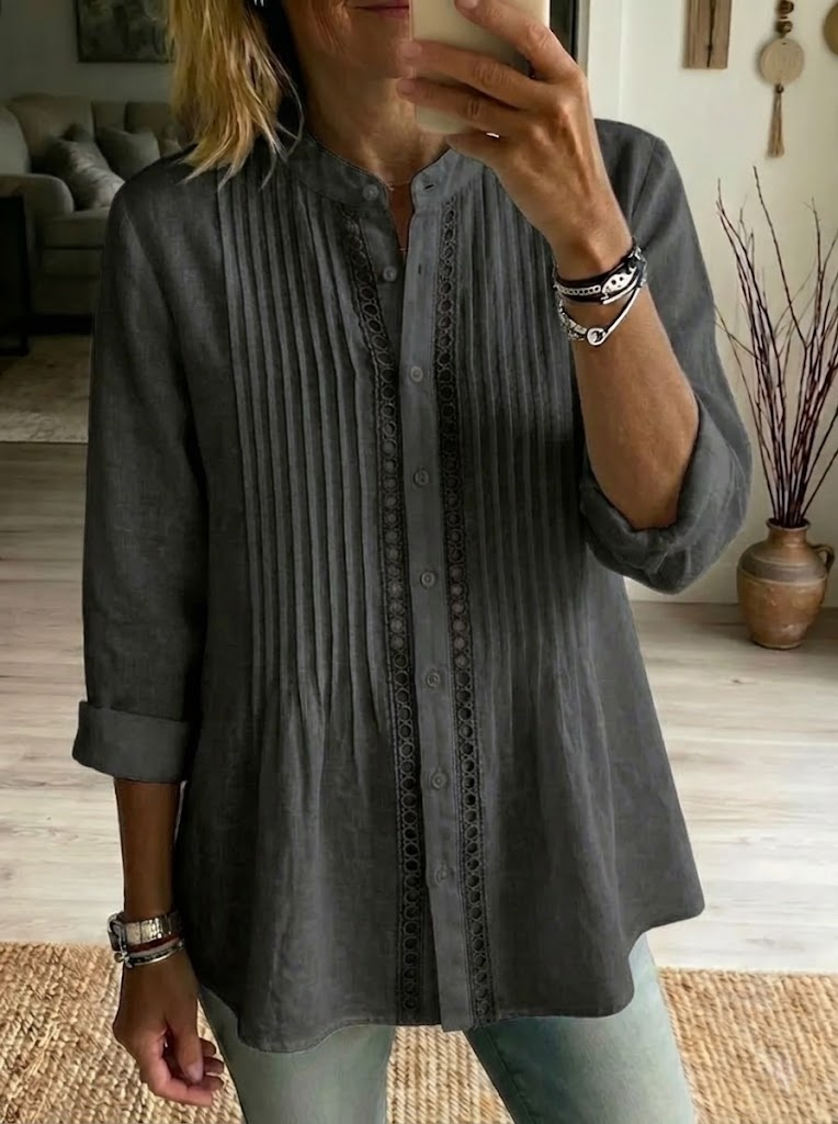 New Arrivals🔥 Women's Casual Pleated Linen And Cotton Shirt