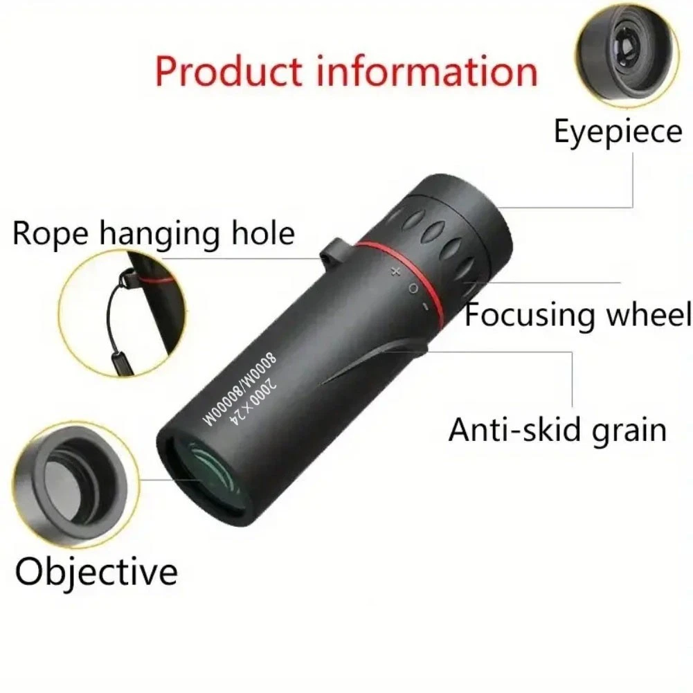 ✨See the Unseen✨2000x24 Mini Monocular Telescope with Smartphone Holder Waterproof Lightweight