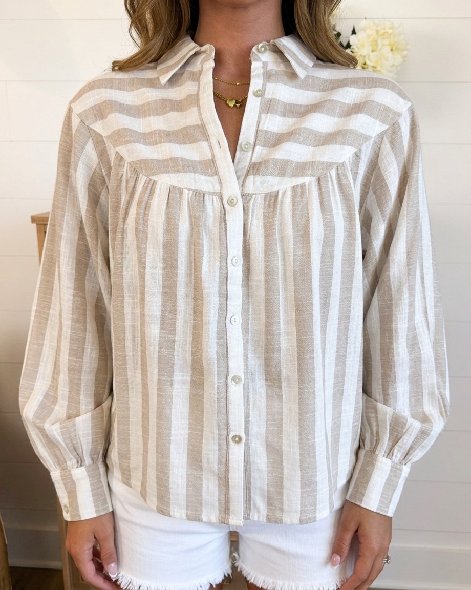 Striped Poet Sleeve Shirt