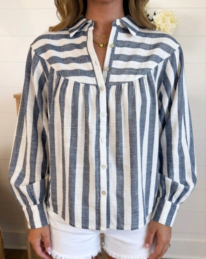 Striped Poet Sleeve Shirt