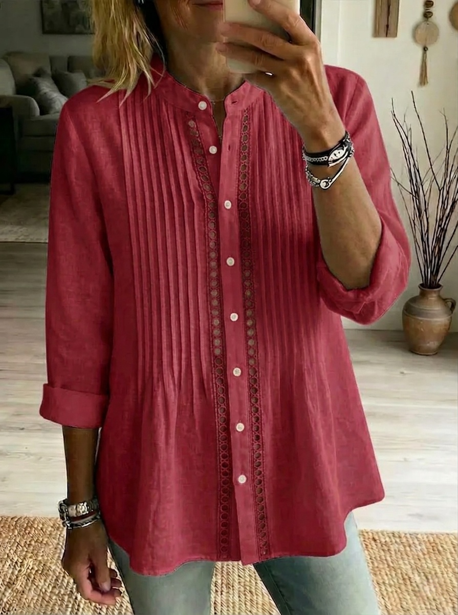New Arrivals🔥 Women's Casual Pleated Linen And Cotton Shirt