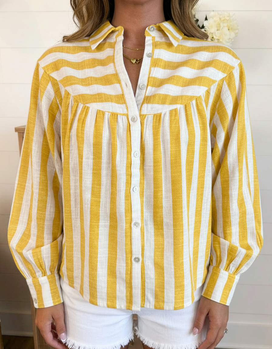Striped Poet Sleeve Shirt