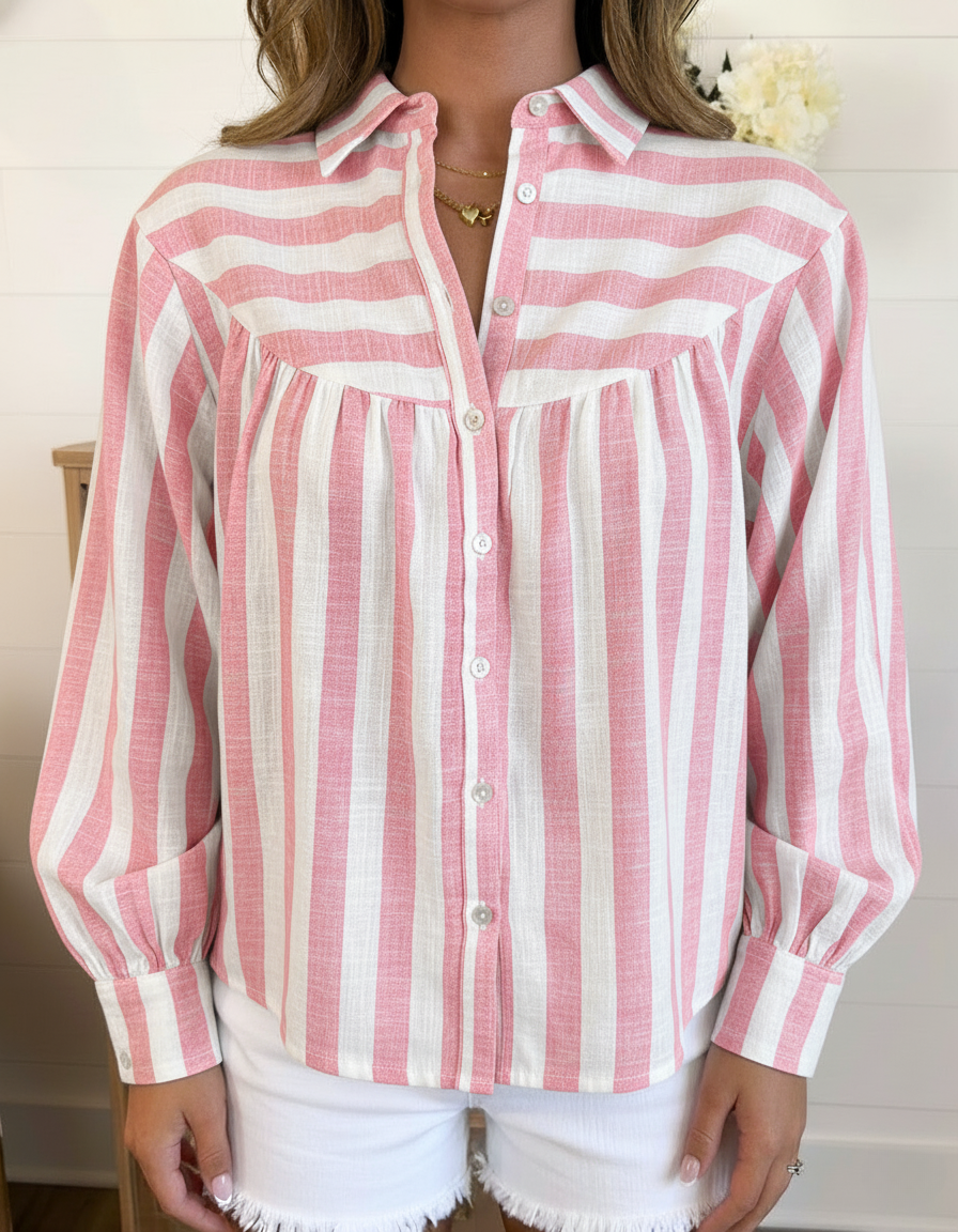 Striped Poet Sleeve Shirt