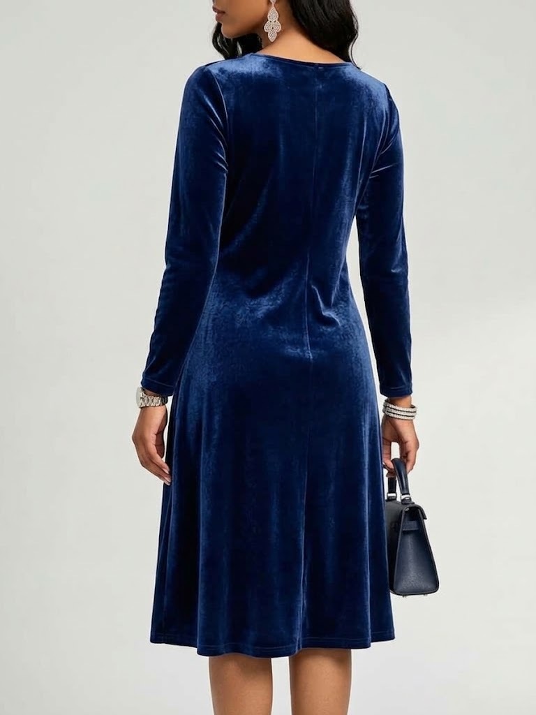 New Arrivals🔥Women's Elegant Crisscross V-Neck Velvet Midi Dress
