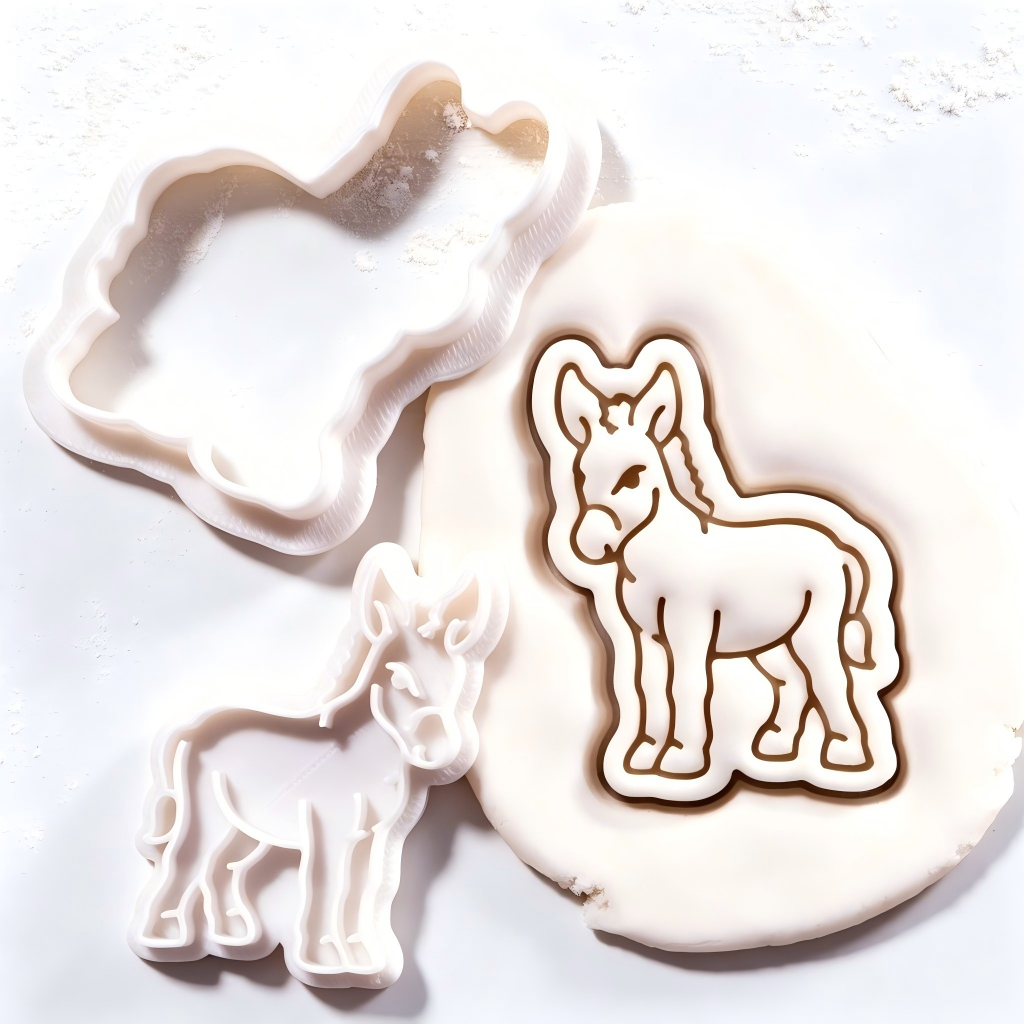 Donkey Mini Cookie Cutter & Stamp Set