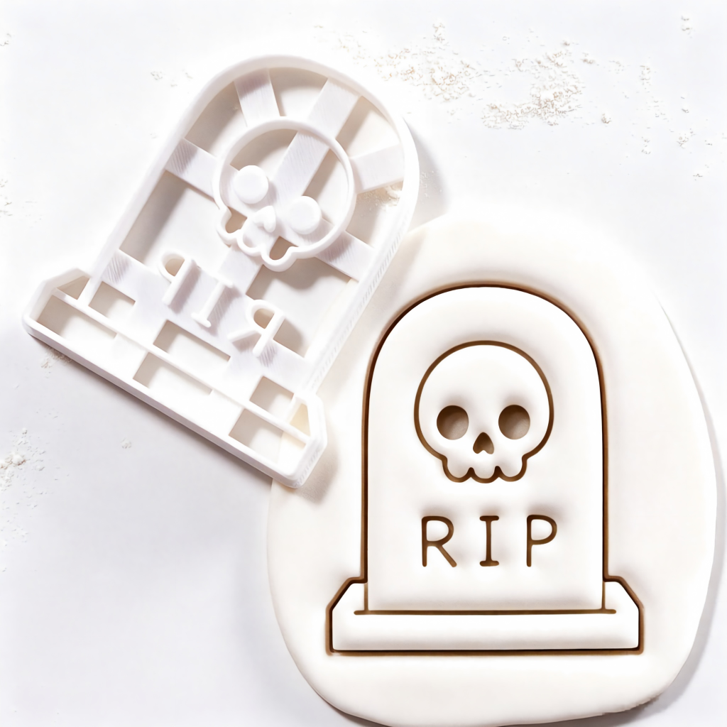 RIP Tombstone with Skull Cookie Cutter