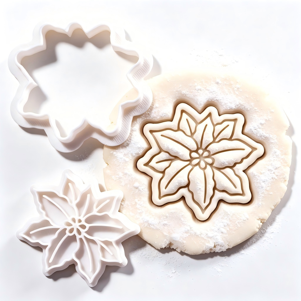 Poinsettia Flower Mini Cookie Cutter & Stamp Set