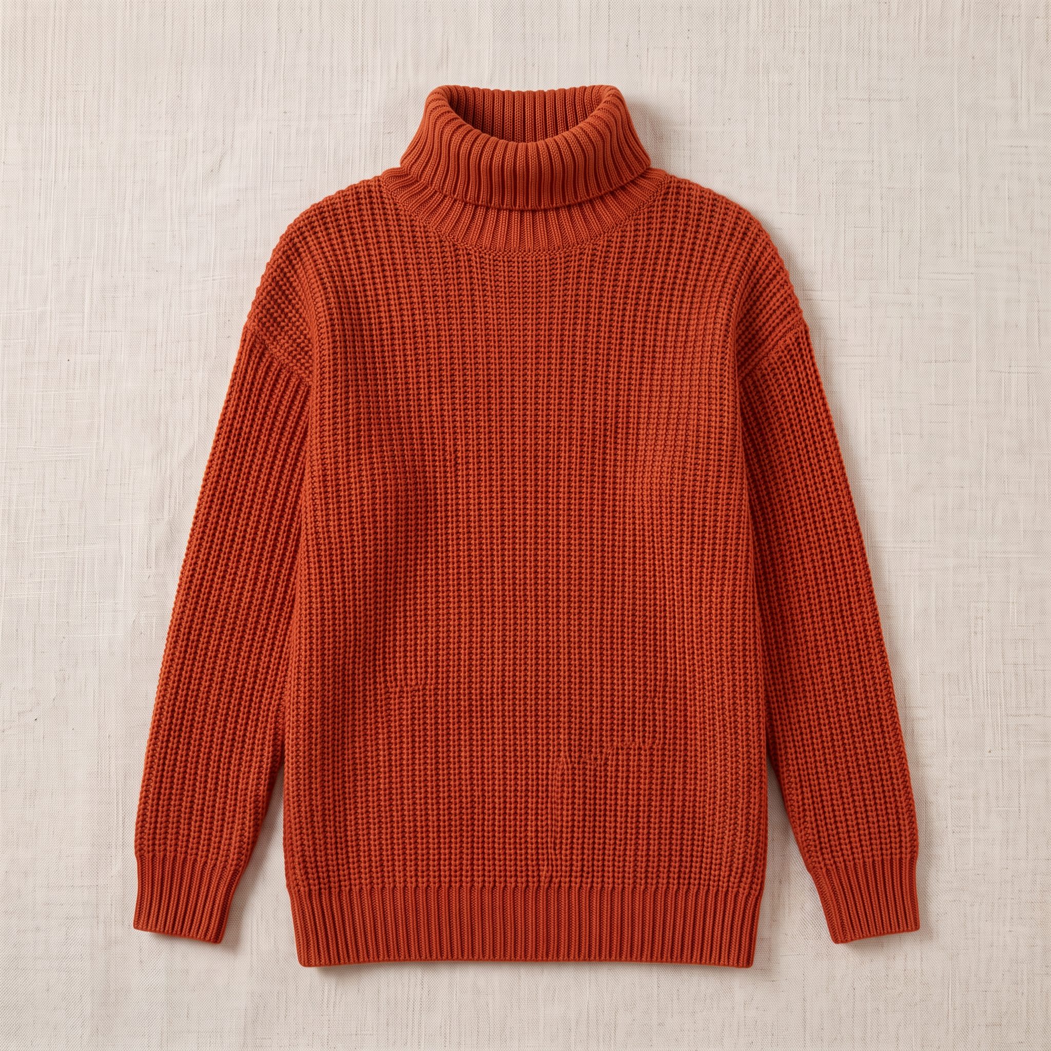 Women's Halloween Pumpkin Pattern Ribbed Knit Turtleneck Sweater