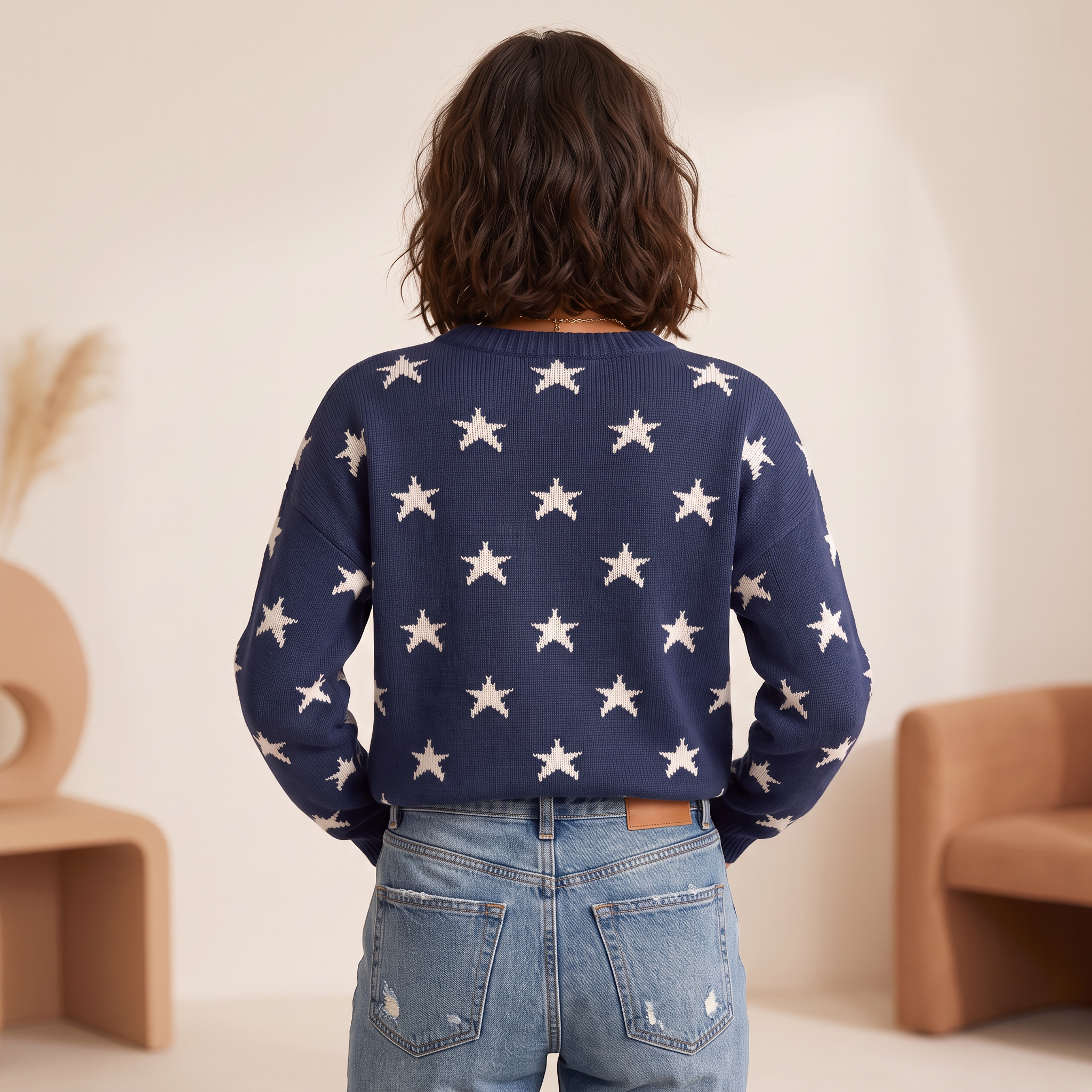 Women's Casual Preppy-Style Crew-Neck Long-Sleeve Sweater — Everyday Autumn/Winter Campus Look