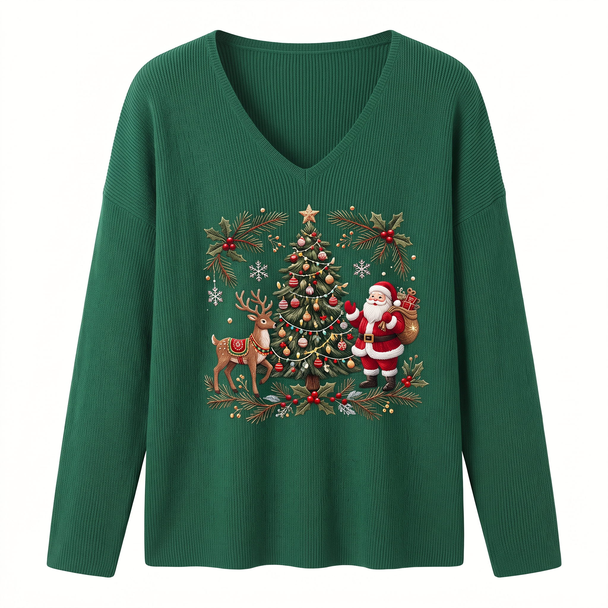V-neck Long Sleeve Comfy Casual Jumper
