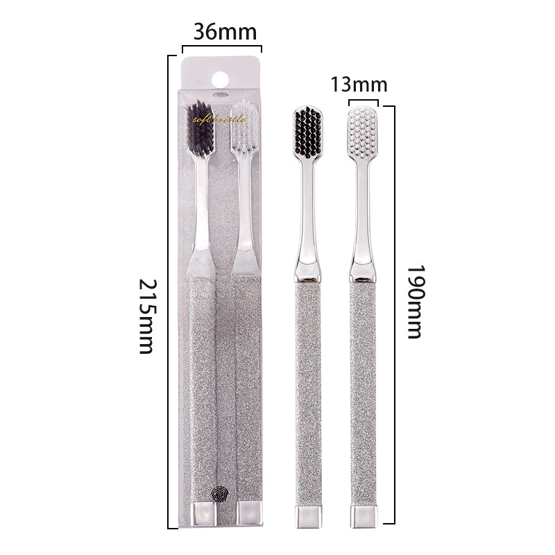 Household Gold Double Pack Adult Toothbrush with Soft Durable Bristles