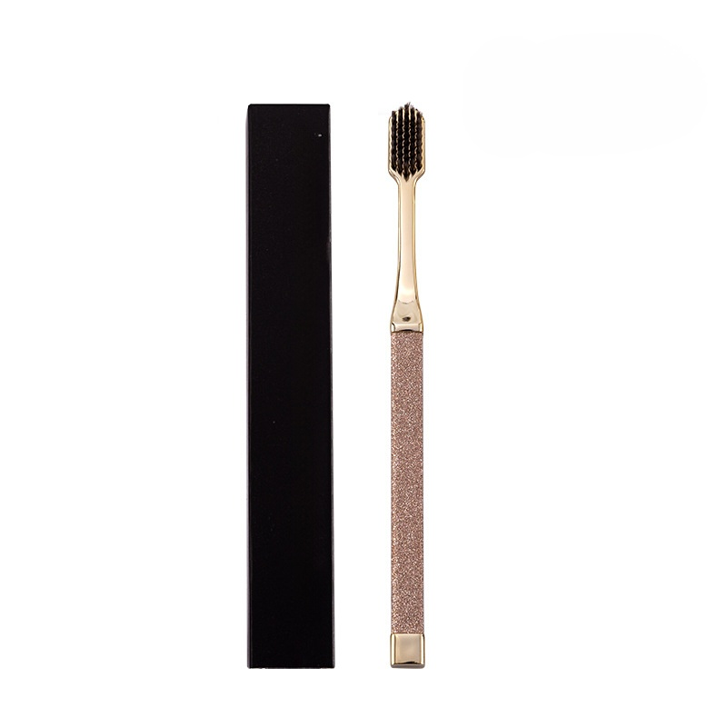 Household Gold Double Pack Adult Toothbrush with Soft Durable Bristles