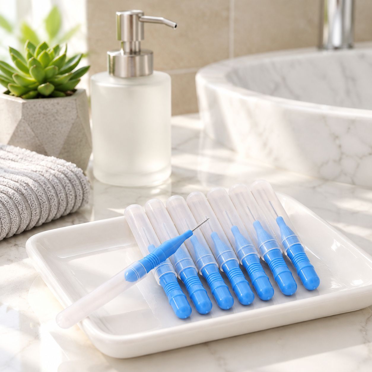 Multifunctional Interdental Brush with Floss, Easy Gap Cleaning, Tooth Protection