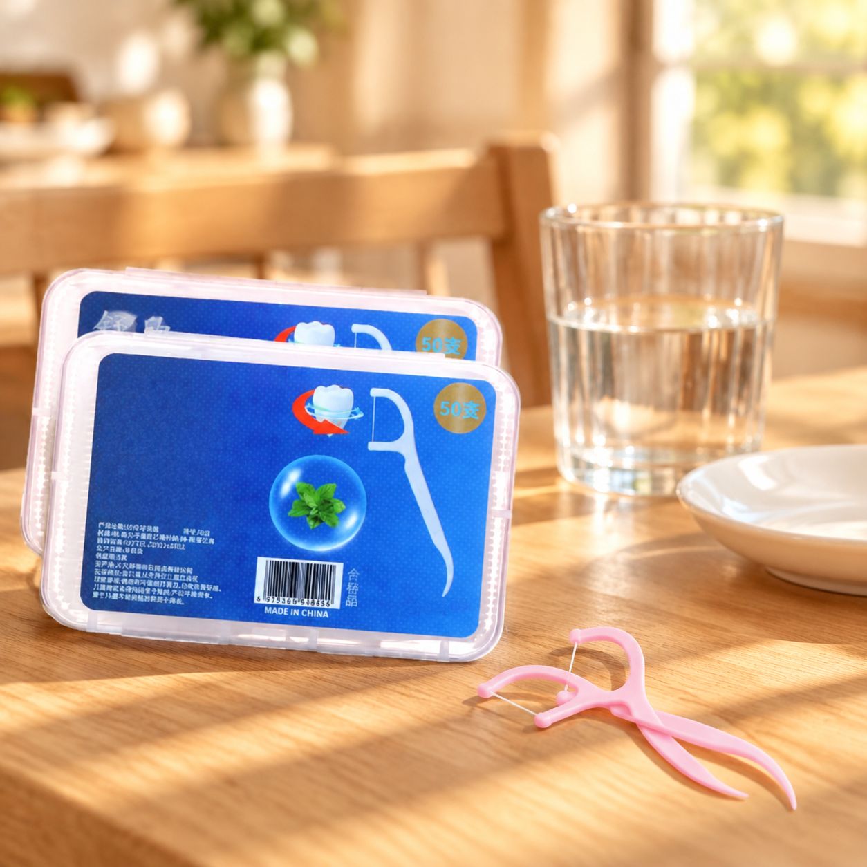 Safe Ultrafine Dental Floss and Arched Toothpicks for Family Use