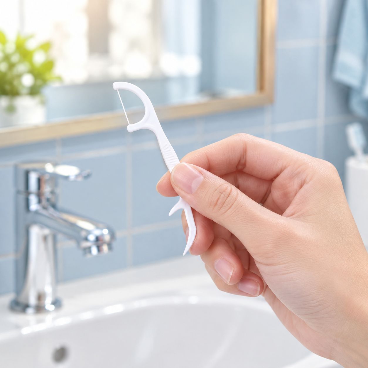 50 Pack Portable Fine Floss Sticks for Teeth Cleaning