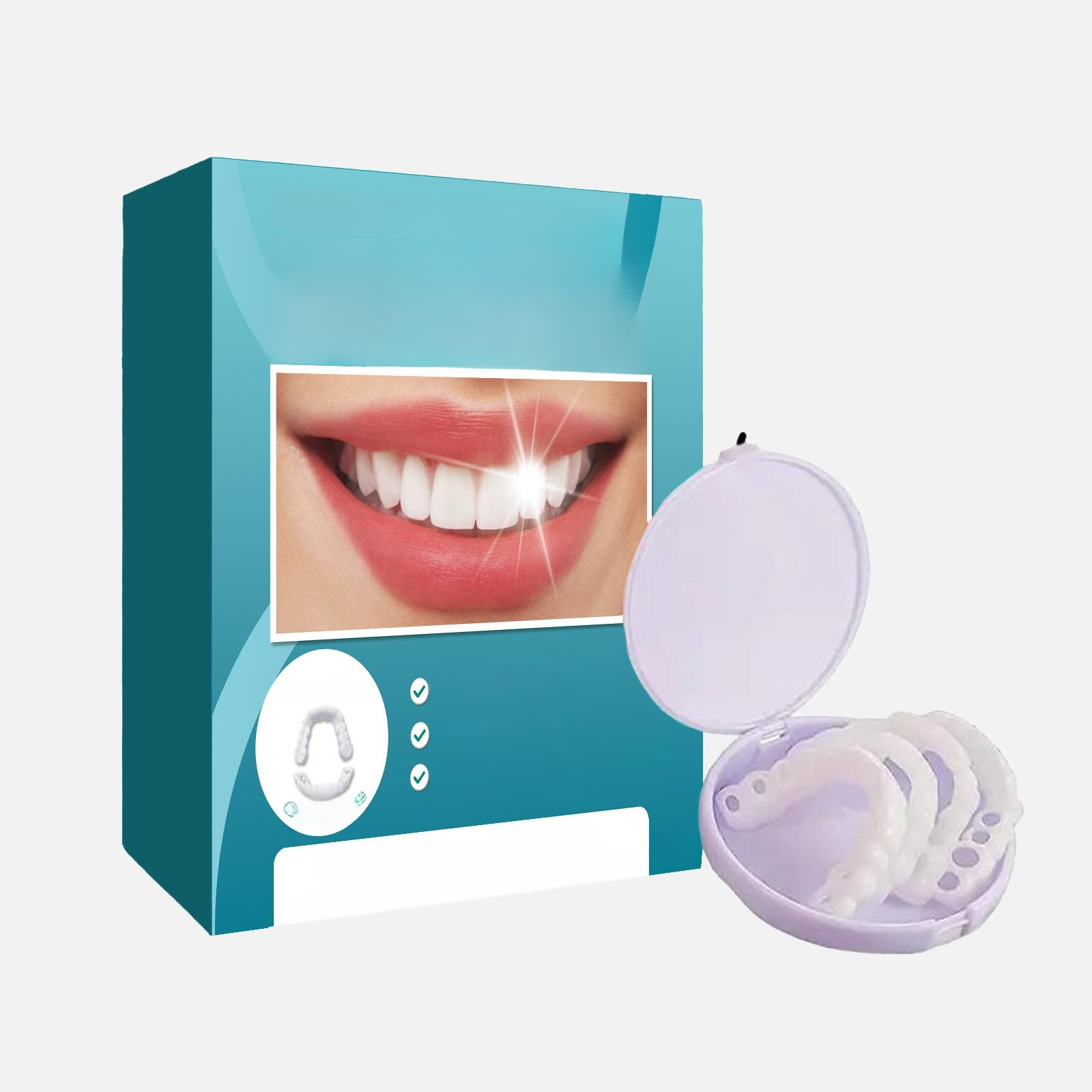 Adjustable snap-on dentures temporary fillings gap filling correction teeth denture kit